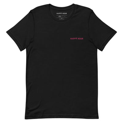 Happy Hour Embroidered Tee Pink